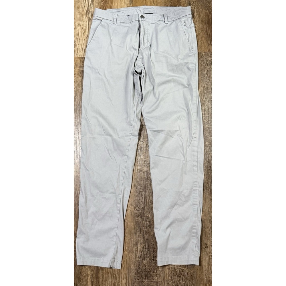 Lululemon Commission Slim-Fit Pants Mens 34 Grey Warpstreme LM5440S
